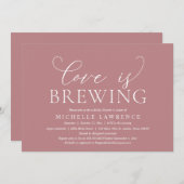 愛は醸造され、エレガントブライダルシャワーパーティーInvite 招待状 (正面/裏面)