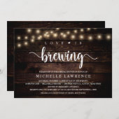 愛は醸造され、素朴ブライダルシャワーお祝い 招待状 (正面/裏面)