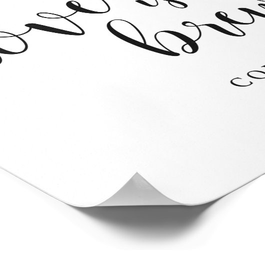 愛は醸造のコー素朴ヒ結婚ーバーの兆候 ポスター (角)