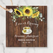 愛は醸造ひまわり茶のブライダルシャワーの好意 フェイバータグ (正面)