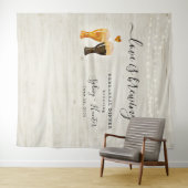 愛は醸造ウェディングシャワー写真の背景 タペストリー (インサイチュ(横))