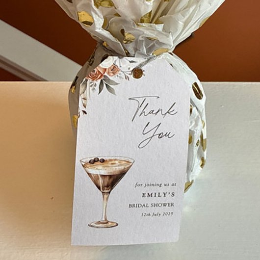 愛は醸造エスプレッソMartiniシャワーありがとう ギフトタグ