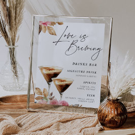 愛は醸造エスプレッソMartiniドリンクバーのサイン ポスター