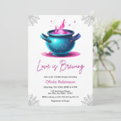 愛は醸造カルドロンハロウィーンブライダルシャワー 招待状 (スタンド正面)