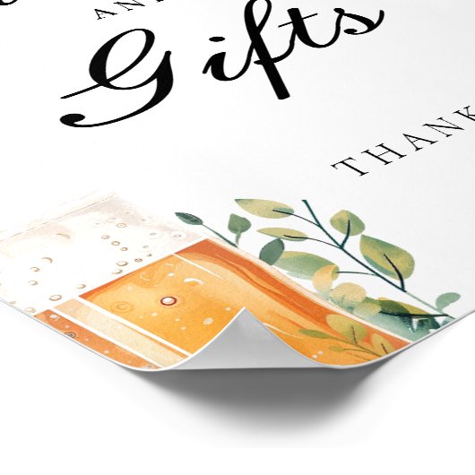 愛は醸造カードギフトブライダルシャワーサイン ポスター (角)