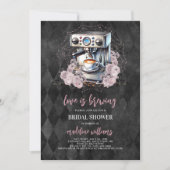 愛は醸造ゴシックコーヒーブライダルシャワー 招待状 (正面)