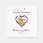 愛は醸造ゴシックビールハートブライダルシャワー スタンダードカクテルナプキン (正面)