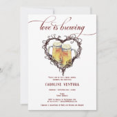 愛は醸造ゴシックビールハートブライダルシャワー 招待状 (正面)