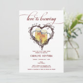 愛は醸造ゴシックビールハートブライダルシャワー 招待状 (スタンド正面)