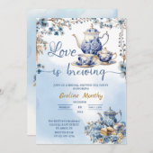 愛は醸造パーティーデルフトブルーフローラChinoiseri 招待状 (正面/裏面)