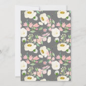 愛は醸造ピンクのフローラブライダルティーシャワーインビ 招待状 (裏面)