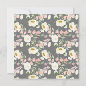 愛は醸造ピンクのフローラブライダルティーシャワーインビ 招待状 (裏面)