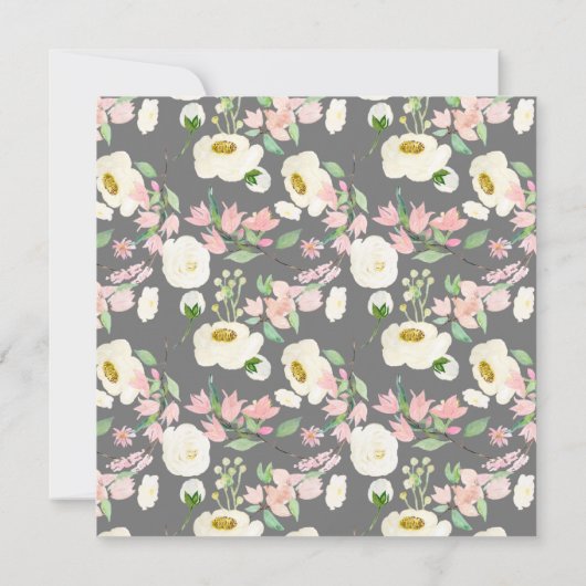 愛は醸造ピンクのフローラブライダルティーシャワーインビ 招待状 (裏面)