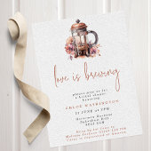 愛は醸造フローラコーヒープレスブライダルシャワー 招待状