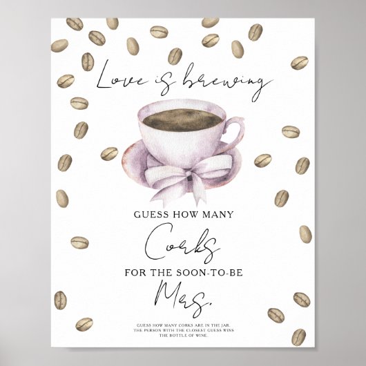 愛は醸造ブライダルシャワーどれだけのコルク ポスター (正面)