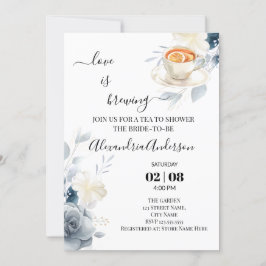 愛は醸造ブライダルシャワーの水彩バラ 招待状