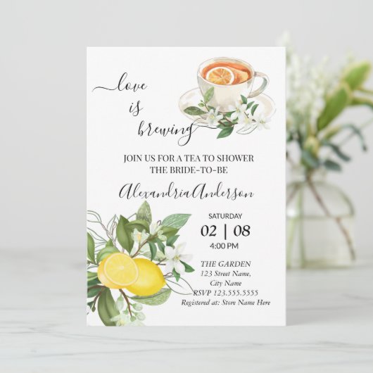 愛は醸造ブライダルシャワーの緑の遺産 招待状 (スタンド正面)