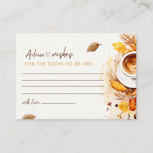 愛は醸造ブライダルシャワーアドバイスと願い エンクロージャーカード (正面)
