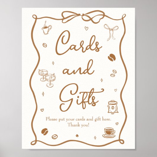 愛は醸造ブライダルシャワーカードとギフト ポスター (正面)