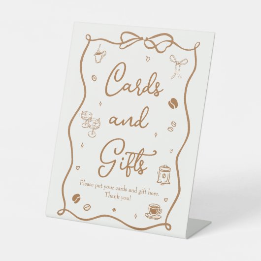 愛は醸造ブライダルシャワーカードとギフト 台座サイン (正面)
