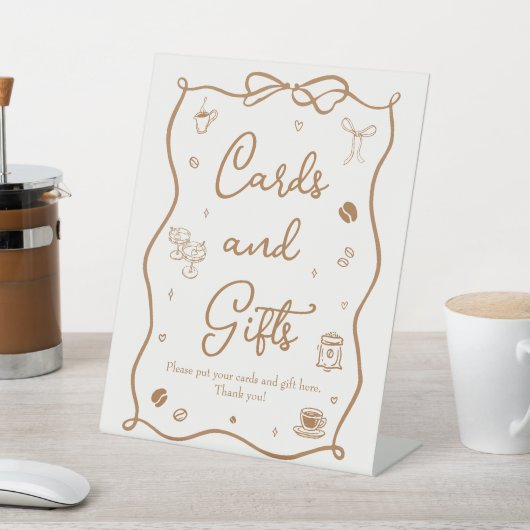 愛は醸造ブライダルシャワーカードとギフト 台座サイン (インサイチュ)