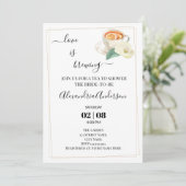 愛は醸造ブライダルシャワーグリーンカラーリリー 招待状 (スタンド正面)