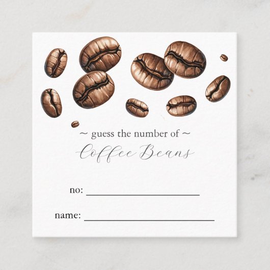 愛は醸造ブライダルシャワーゲーム推測豆 スクエア名刺 (正面)