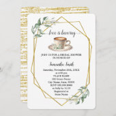 愛は醸造ブライダルシャワーコーヒーグリーン 招待状 (正面/裏面)