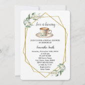 愛は醸造ブライダルシャワーコーヒーグリーン 招待状 (正面)