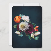 愛は醸造ブライダルシャワーコーヒー花 招待状 (裏面)