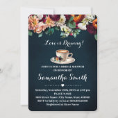 愛は醸造ブライダルシャワーコーヒー花 招待状 (正面)