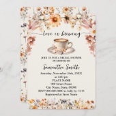 愛は醸造ブライダルシャワーコーヒー野花 招待状 (正面/裏面)