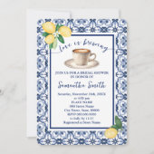 愛は醸造ブライダルシャワーコーヒ地中海のー 招待状 (正面)