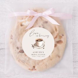 愛は醸造ブライダルシャワーシール ラウンドシール