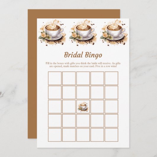 愛は醸造ブライダルシャワービンゴゲームカード 招待状 (正面/裏面)