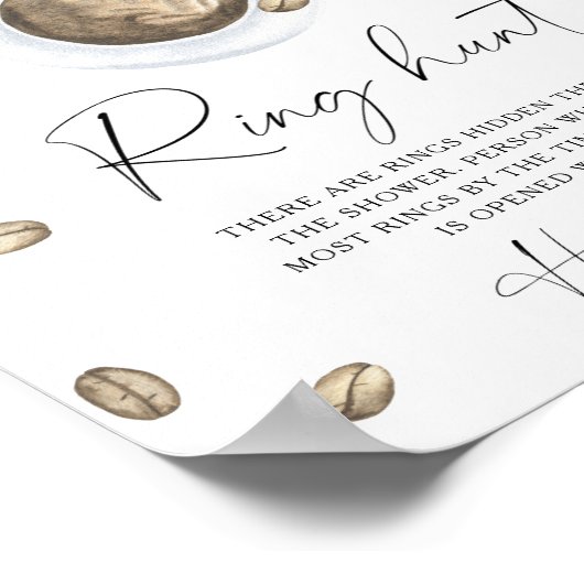 愛は醸造ブライダルシャワーリングや輪狩りゲーム ポスター (角)