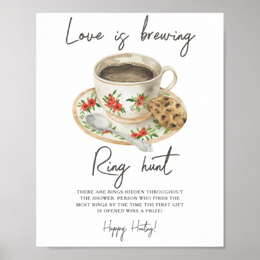 愛は醸造ブライダルシャワーリングや輪狩りゲーム ポスター (正面)