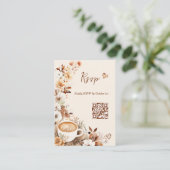 愛は醸造ブライダルシャワーQRコードRSVP エンクロージャーカード (スタンド正面)