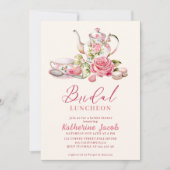 愛は醸造ブライダルランチョンピンクブライダルシャワー 招待状 (正面)