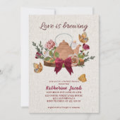 愛は醸造ブライダル茶秋ブライダルシャワー 招待状 (正面)