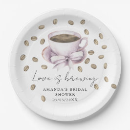 愛は醸造ボーコーヒーブライダルシャワー ペーパープレート