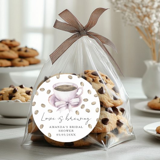 愛は醸造ボーコーヒーブライダルシャワー ラウンドシール