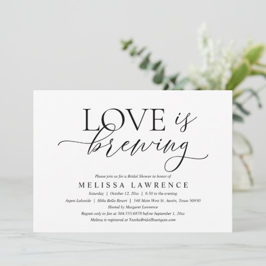 愛は醸造モダンブライダルシャワーエレガントパーティー 招待状 (スタンド正面)