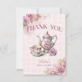 愛は醸造ヴィンテージビクトリアンブライダル茶パーティー サンキューカード (正面)