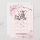 愛は醸造ヴィンテージビクトリアンブライダル茶パーティー 招待状 (正面)