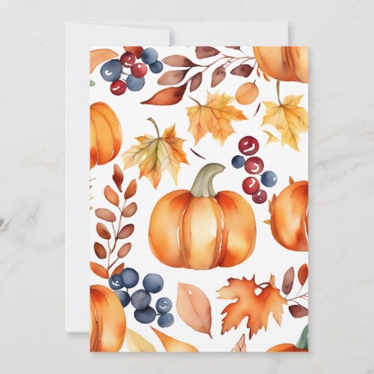 愛は醸造秋をテーマにしたブライダルシャワーテンプレート 招待状 (裏面)