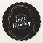 愛は醸造結婚パブのコースターカスタム金ゴールド ペーパーコースター (正面)