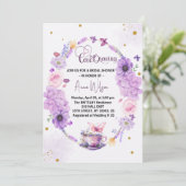 愛は醸造薄紫ハートフローラブライダルシャワー 招待状 (スタンド正面)
