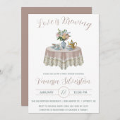 愛は醸造、アフタヌーンティー、ブライダルシャワー 招待状 (正面/裏面)