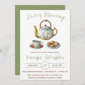 愛は醸造、アフタヌーンティー、ブライダルシャワー 招待状 (正面/裏面)